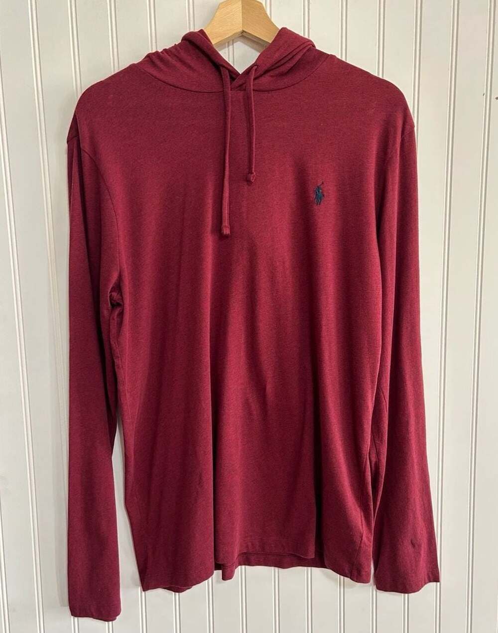 Polo Ralph Lauren Men's Jersey Hooded Long-Sleeve T-Shirt, Burgundy, Size M